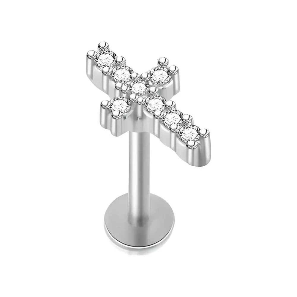 LABRET CROSS SHINE - PLATEADO