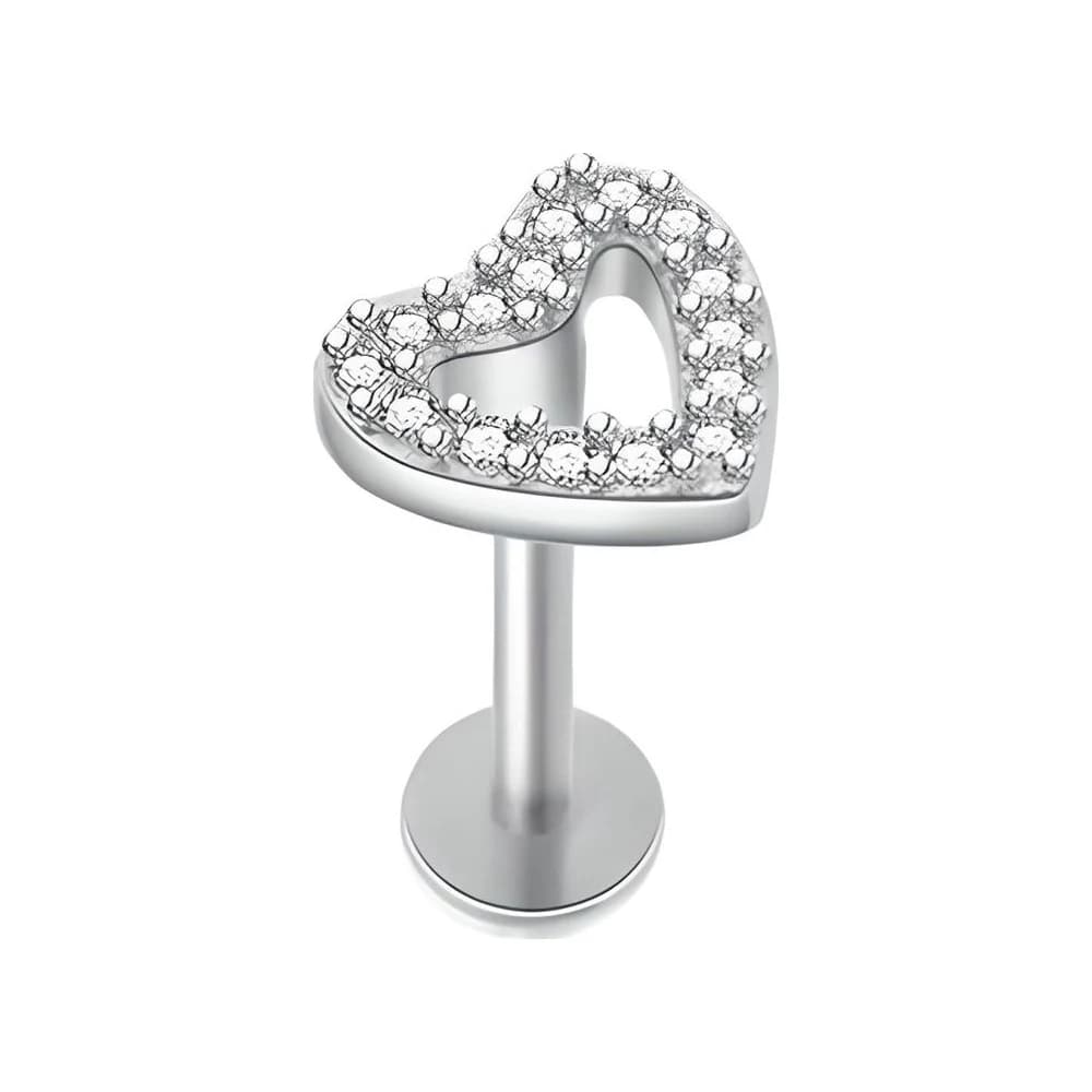 LABRET HEART SHINE - PLATEADO