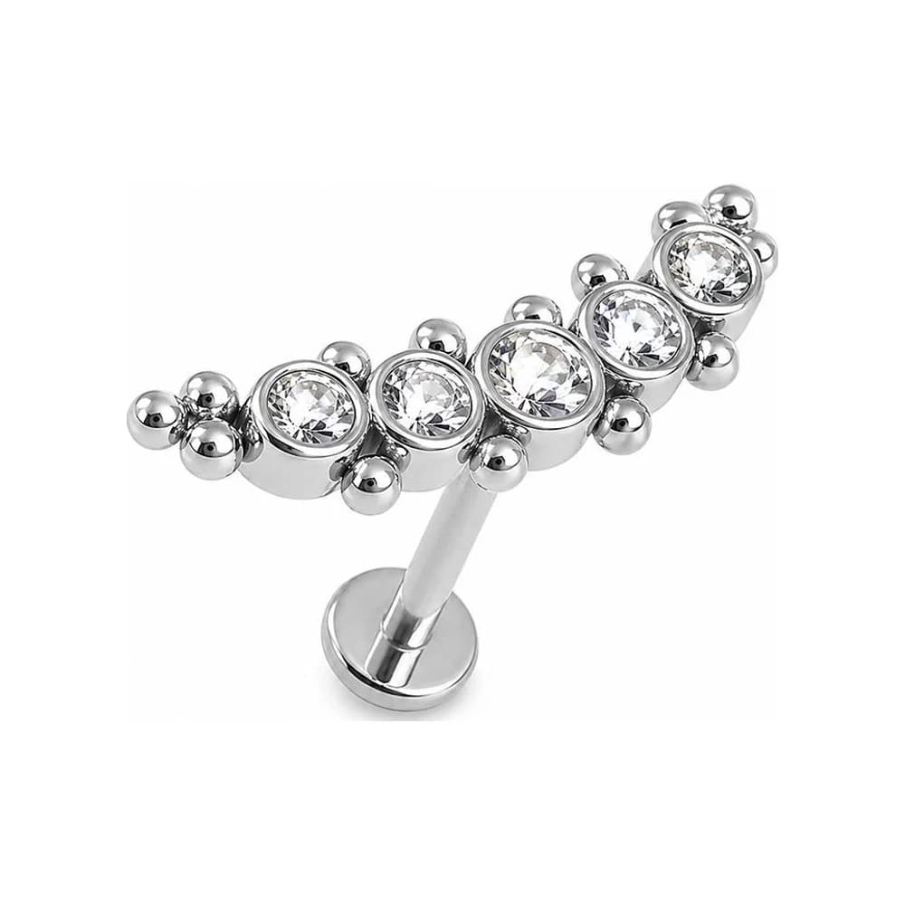 LABRET CLUSTER BALL SHINE - PLATEADO