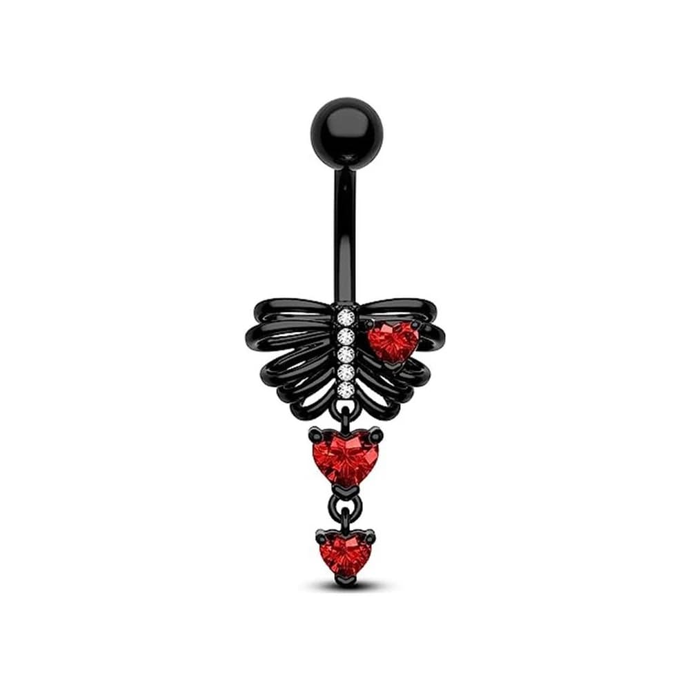NAVEL GOTHIC RIBS - NEGRO