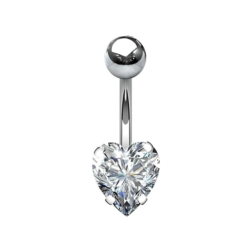 NAVEL HEART SHINE - PLATEADO