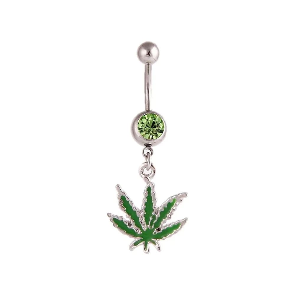 NAVEL CANNABIS DANGLE - PLATEADO