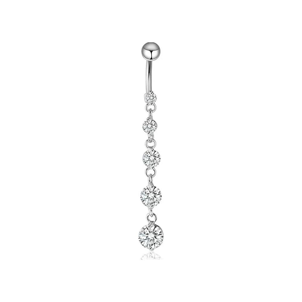 NAVEL DIAMONDS DANGLE PRIME - PLATEADO