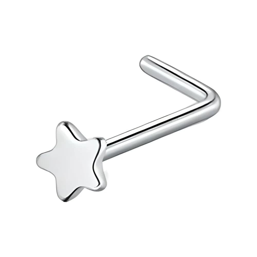 NOSE STUD L MINI STAR - PLATEADO