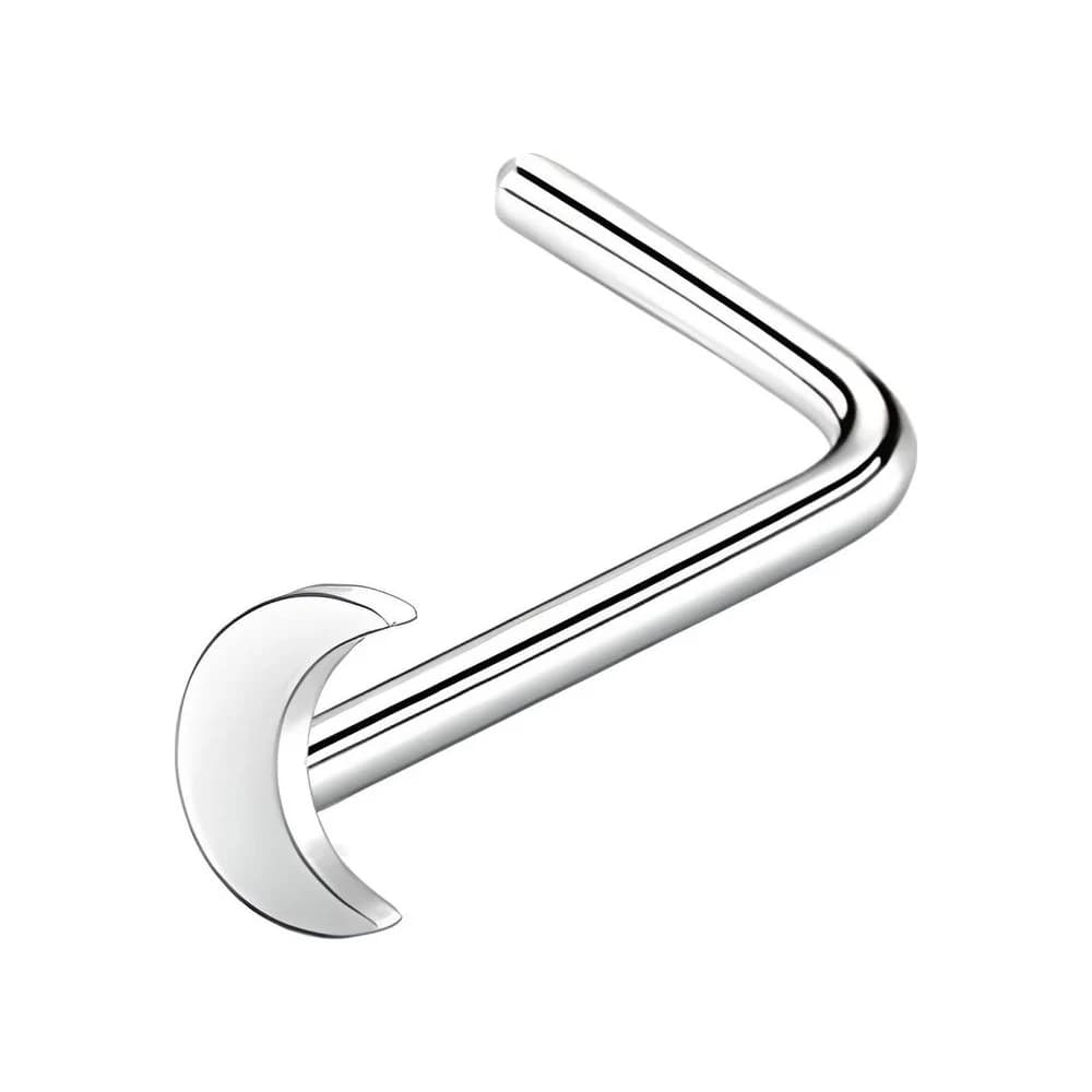 NOSE STUD L MINI MOON - PLATEADO